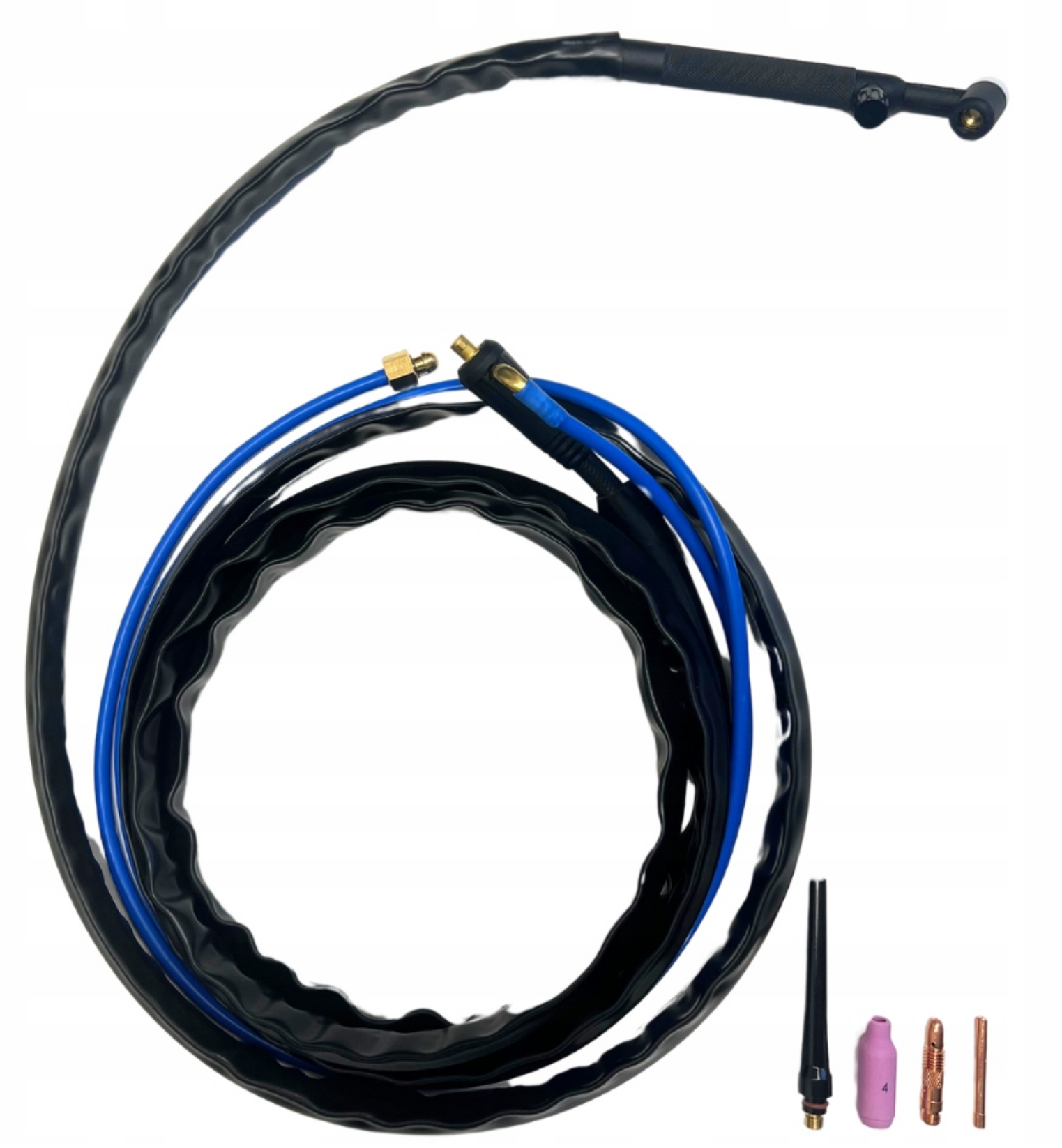 RIVERWELD Antorcha de soldadura Tig WP-17F-12R 150A completa con cabezal flexible, estilo europeo 3,8 metros