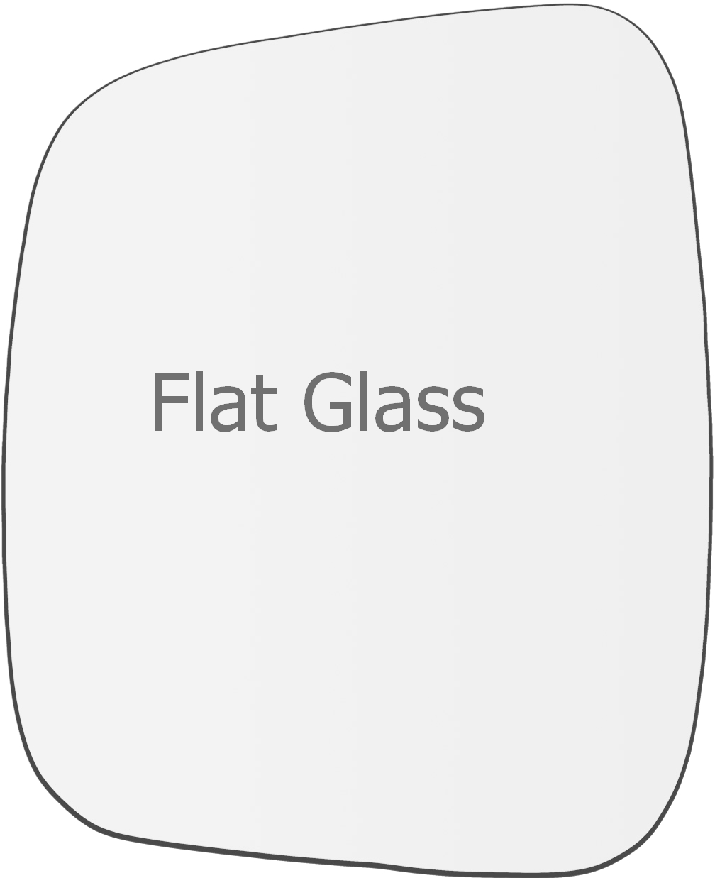 Left Passenger side Flat Wing door mirror glass for Fiat Qubo 2008-2018